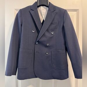 Boys Emanuel Pris Navy Double-Breasted Blazer